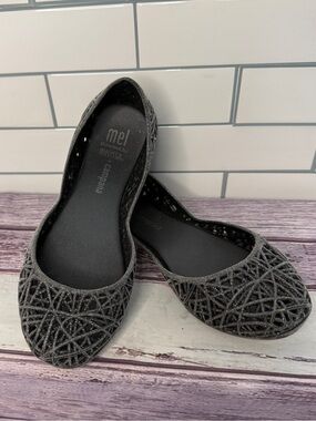 Mini Melissa 🖤 Jelly Flat Smokey Glitter size 11
